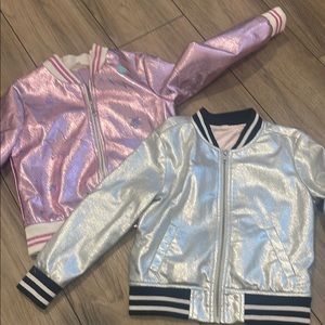 Metallic Pink and Silver Dance Bomber Jackets